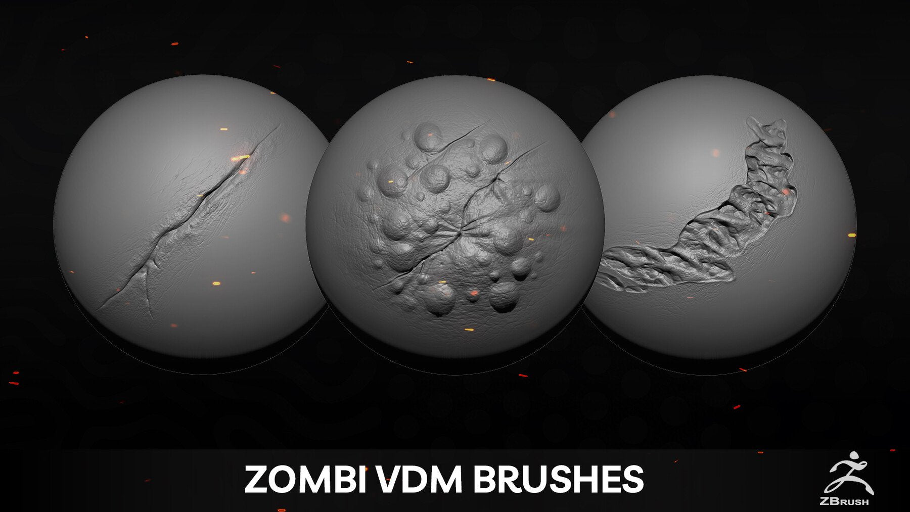 50 Zombie And Monster VDM Brushes + Alpha