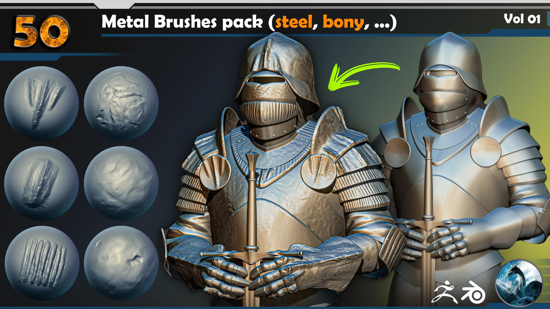 Metal Brushes (steel, bony, ...) Vol 01