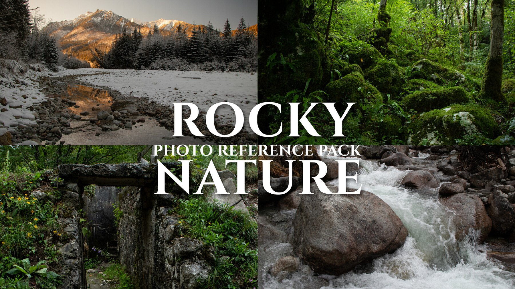 Rocky Nature (in all seasons) - Reference Photo Pack 325 JPEGs