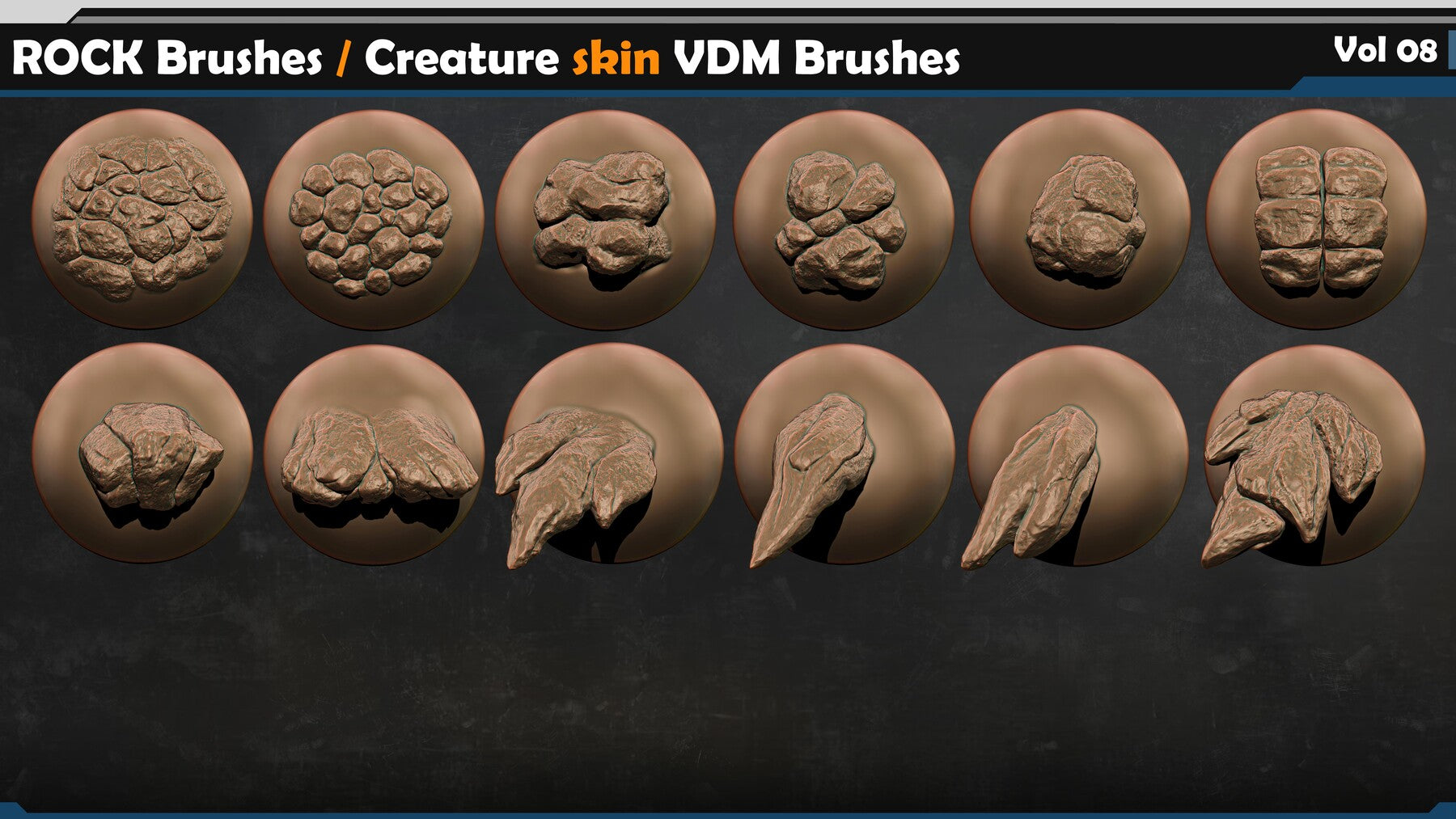 ROCK Brushes / Creature skin VDM Brushes Vol 08