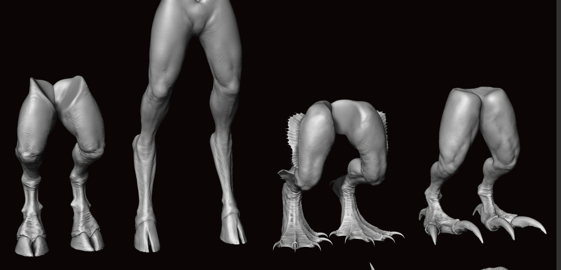 LEGS - 33 Character & Creature legs Zbrush Insertmesh Brush