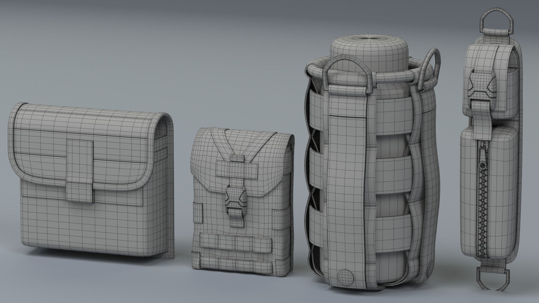 Military Tactical Pouches [Kitbash] [CLEAN TOPOLOGY]