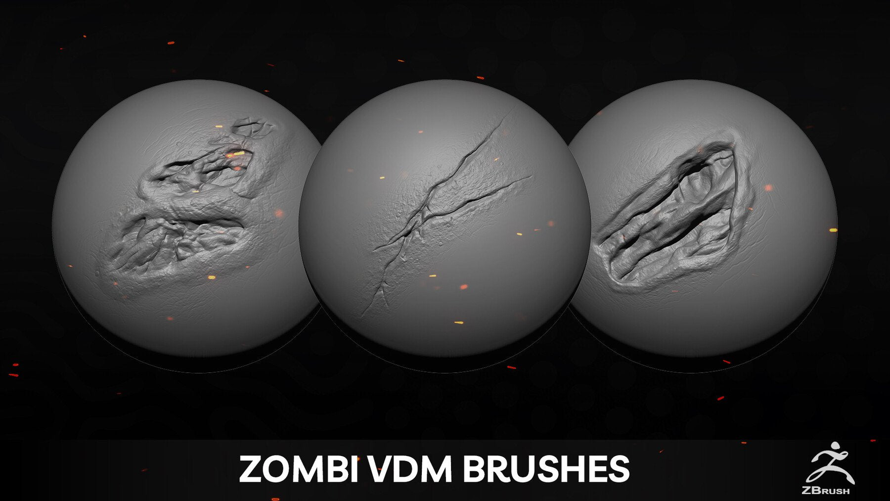 50 Zombie And Monster VDM Brushes + Alpha