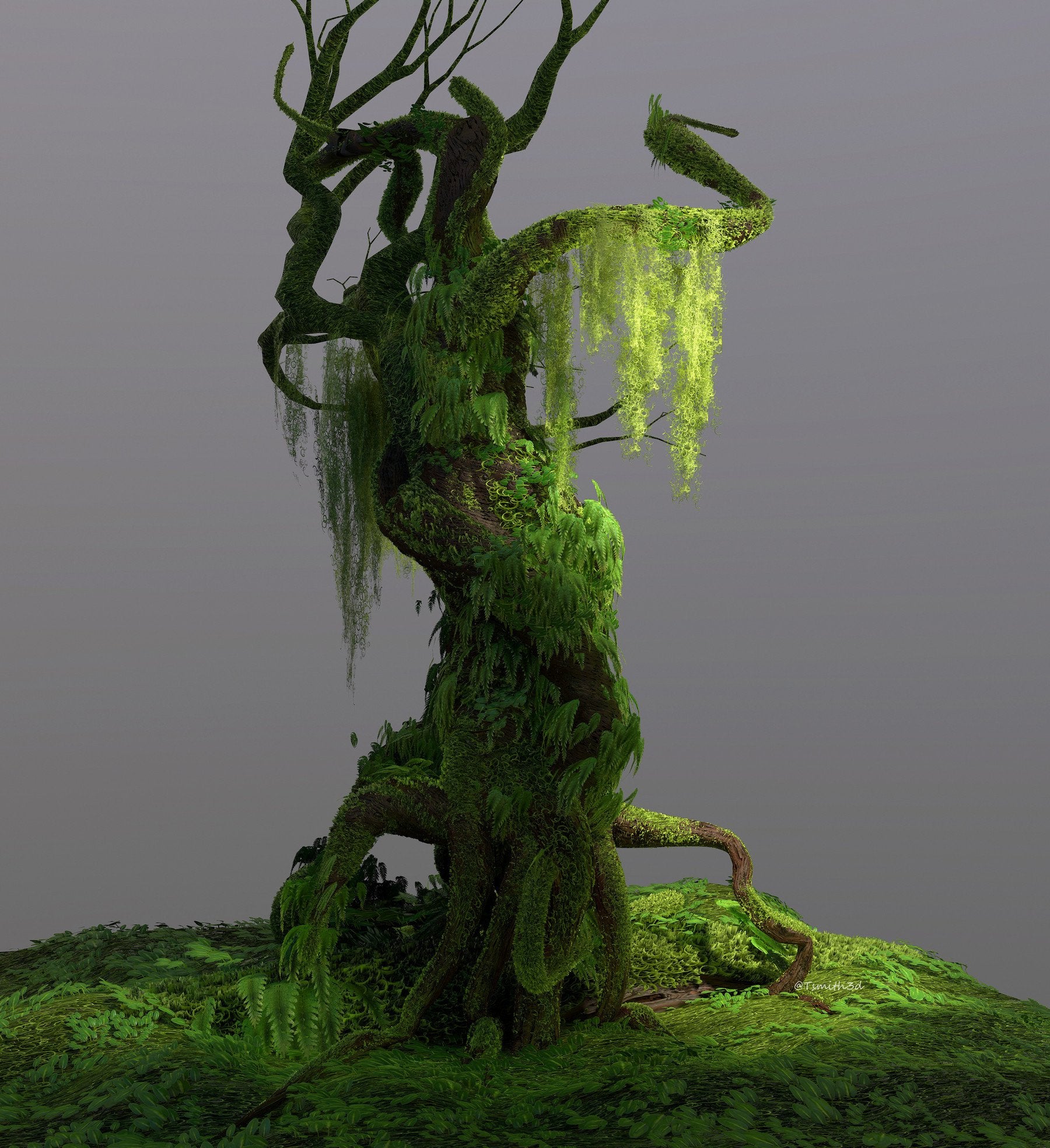 Creating Old Growth Mossy Tree: Tutorial and Game Assets