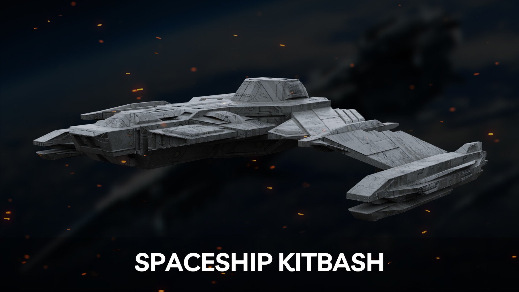 34 Spaceships Kitbash + Texture & UV's For Concept Art And Game