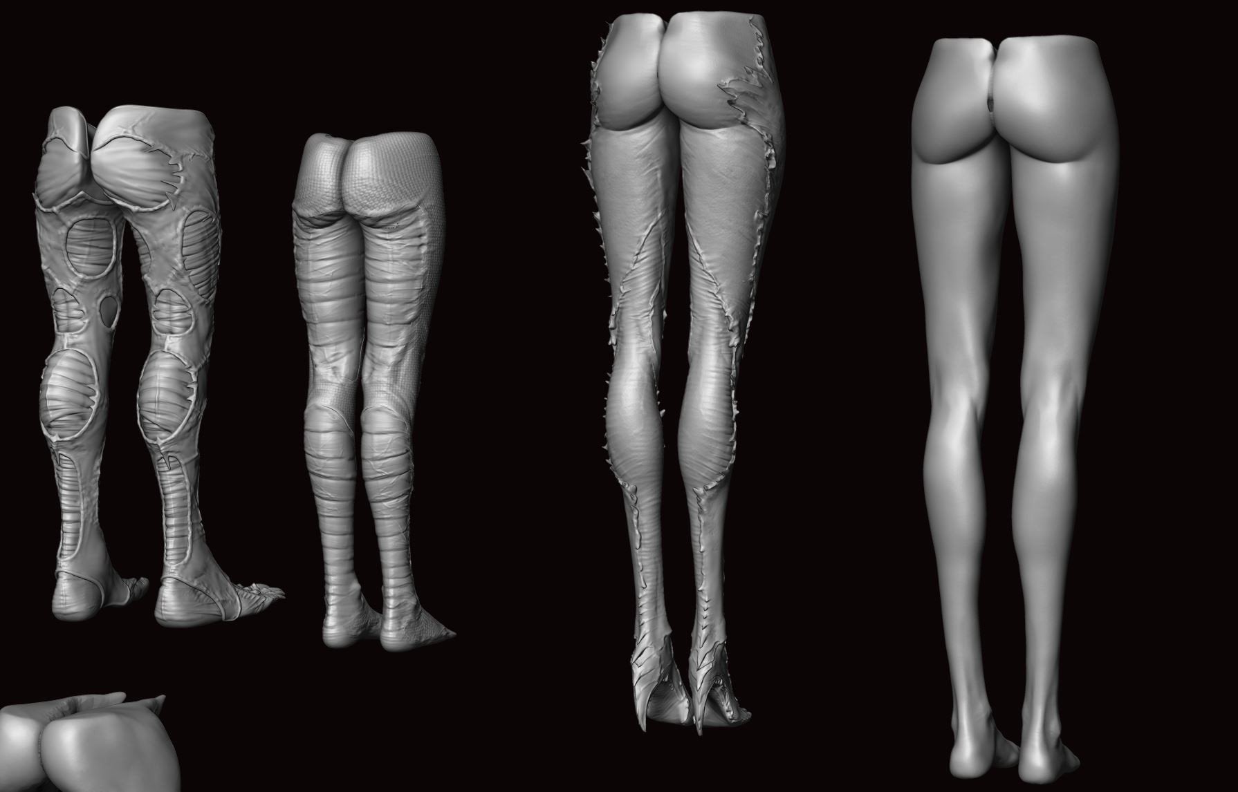 LEGS - 33 Character & Creature legs Zbrush Insertmesh Brush