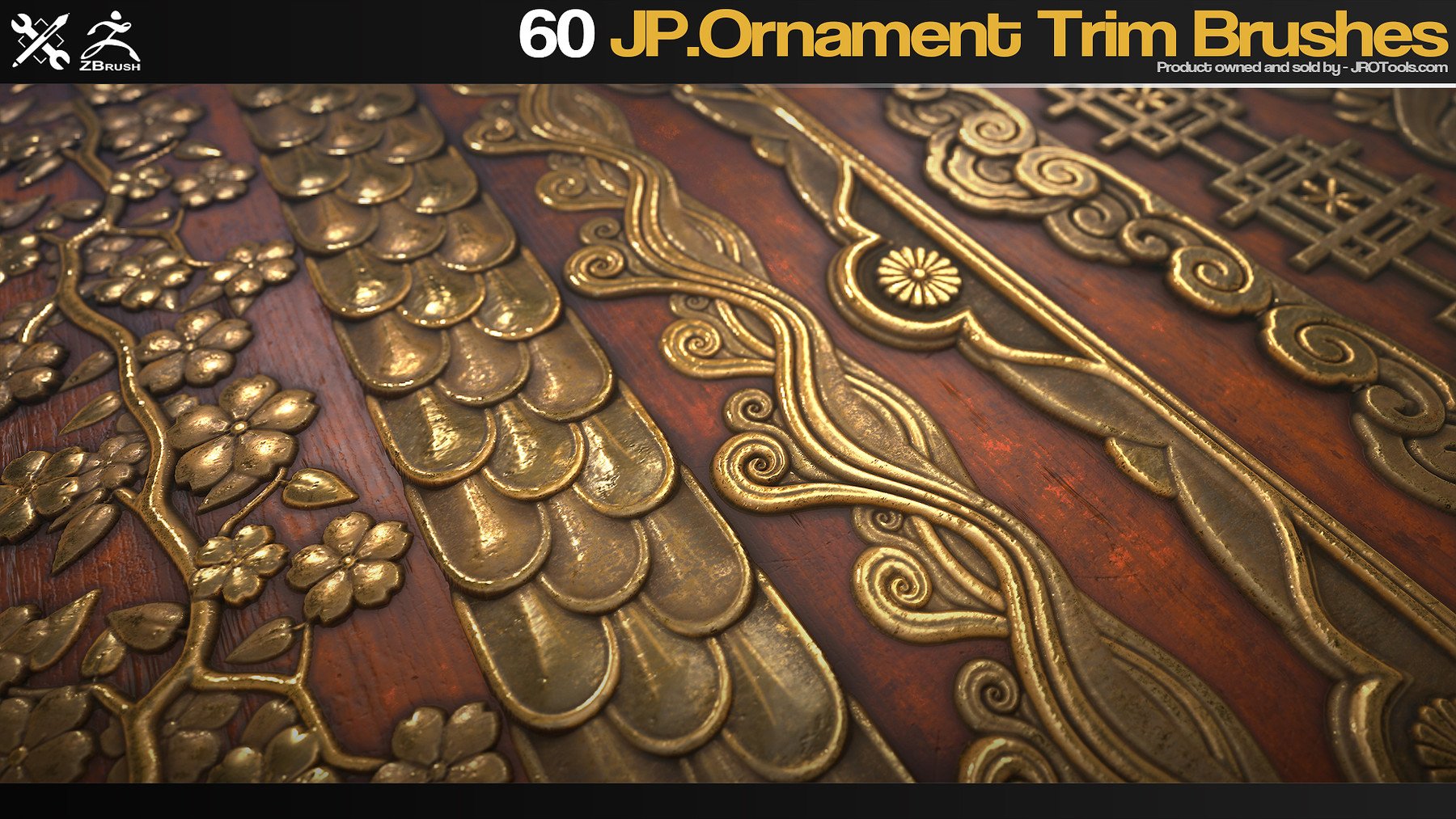 ZBrush - 60 JP.Ornament Trim Brushes