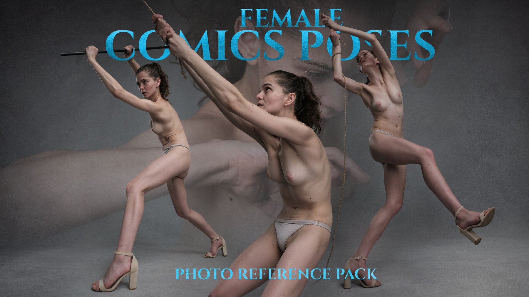 A Female Comics Poses- Photo Reference Pack For Artists 979 JPEGs