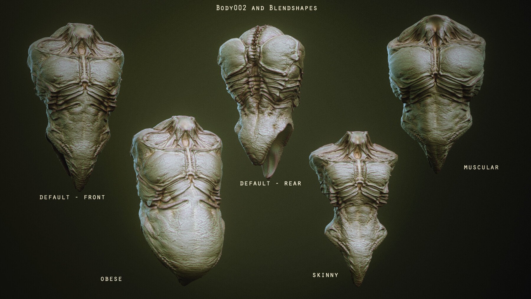 DEMON part 2: 43 Torsos with Blendshapes