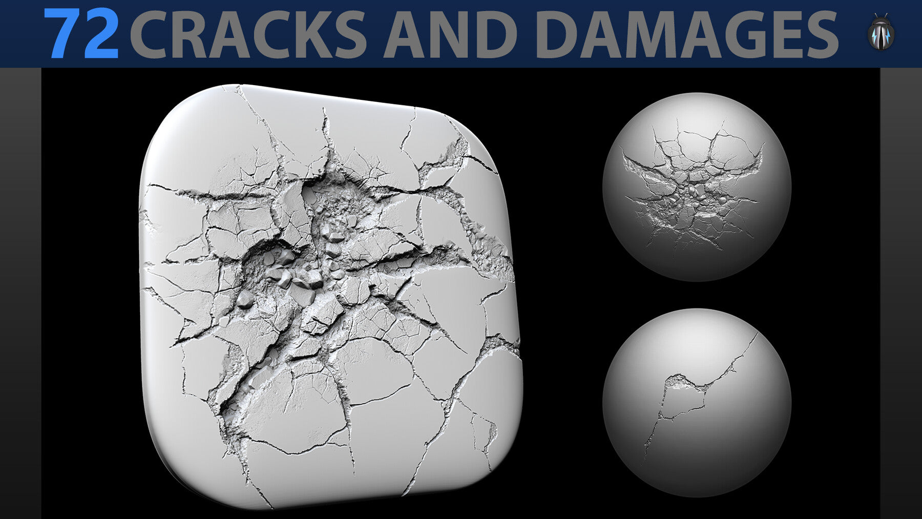 Cracks And Damages 4K Brushes and Alpha Pack