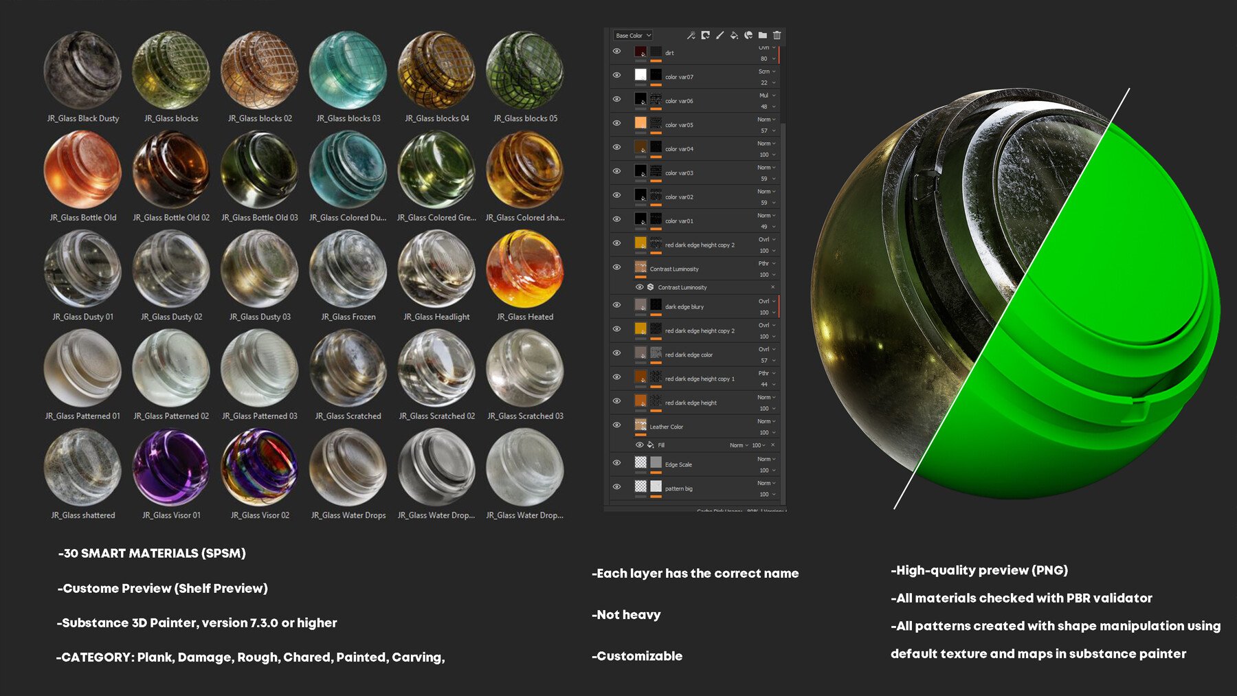 Glass Smart Materials for Substance 3D Painter