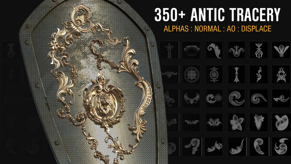 350+ ANTIC Tracery Alphas : Normal : AO : Displace