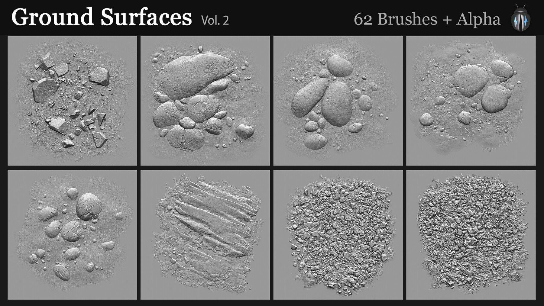 Ground Surfaces Vol.2 4K Brushes and Alpha Pack