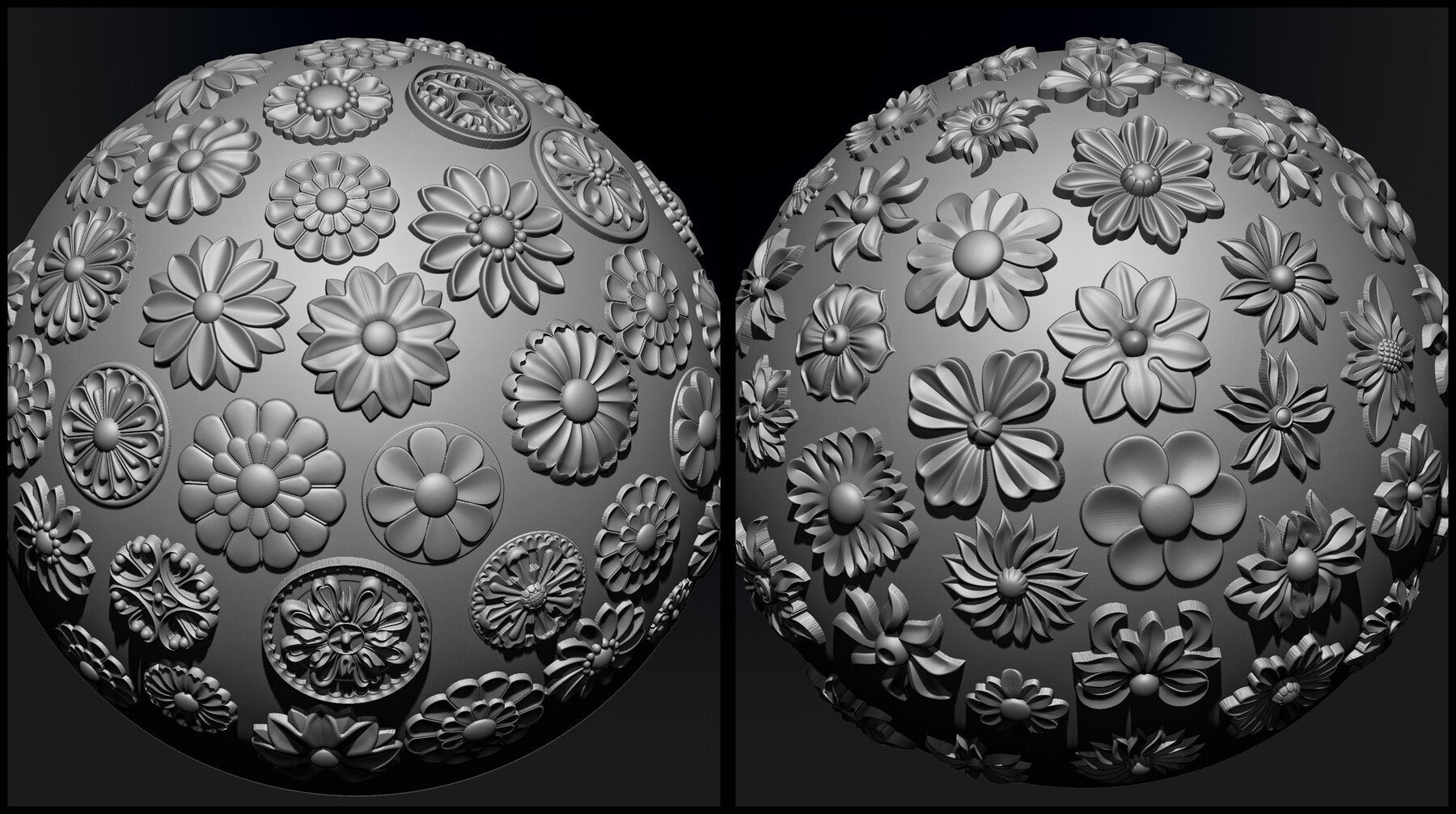 160 Ornament Brushes, 4K Alphas and 3D Models, Vol.03