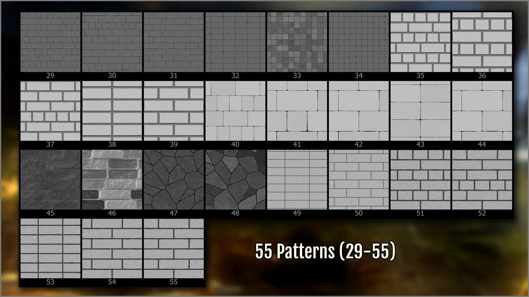 Wall Maker 120 ZBrush Brushes, 60 Alphas, and 55 Patterns