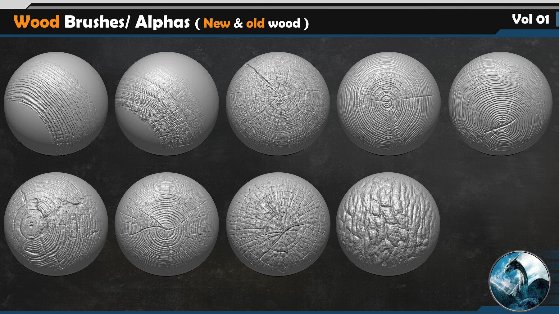 Wood VDM Brushes/ Alphas ( New & old wood ) Vol 01