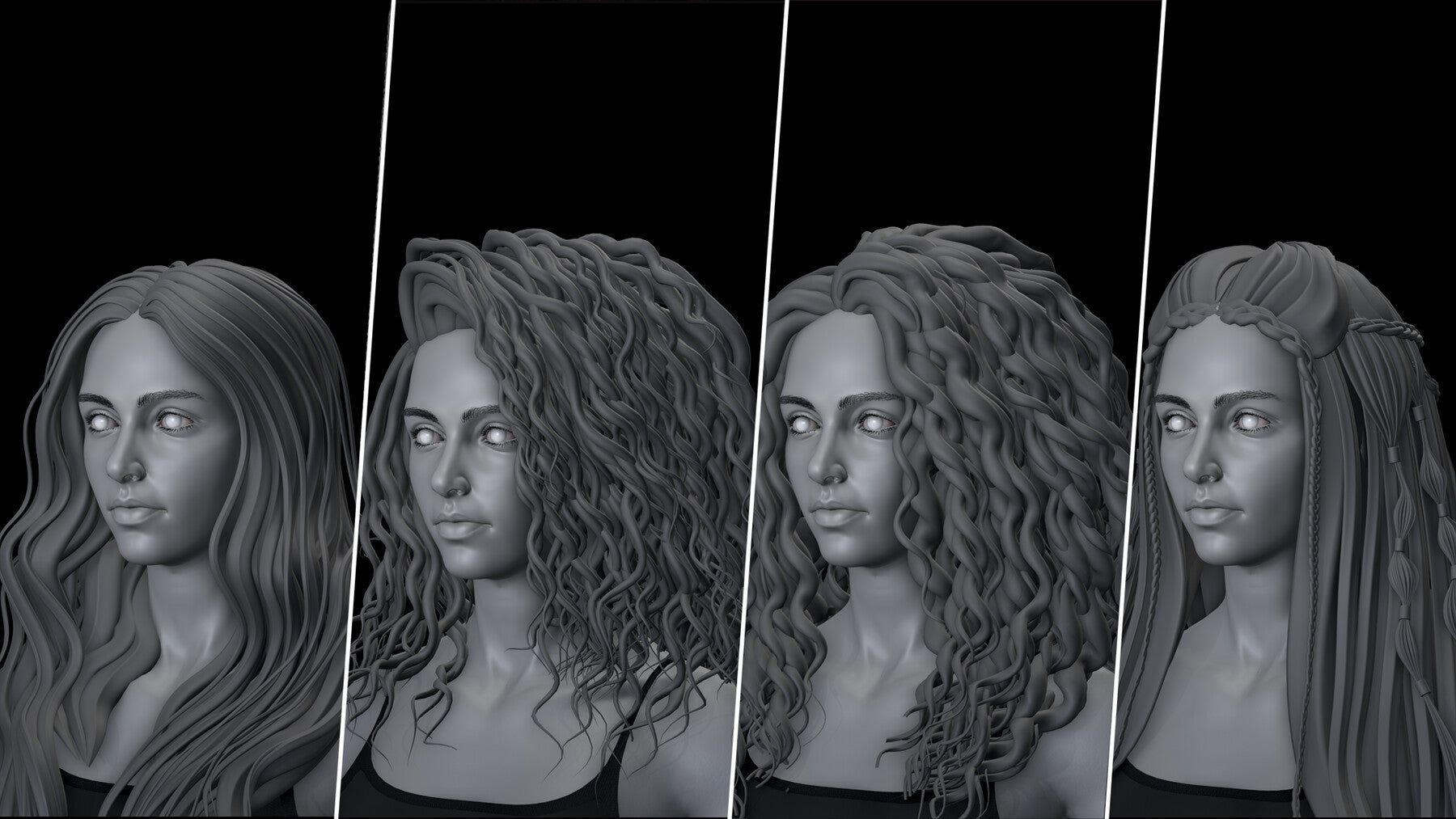 40 Stylized 3d Hair Models