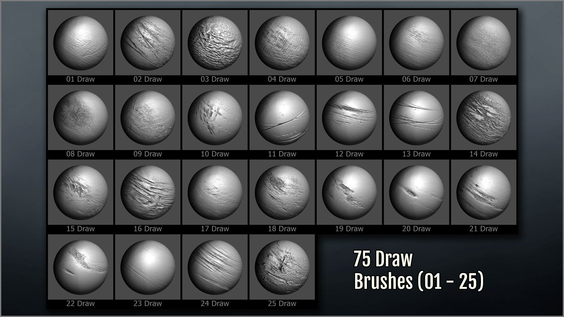 Metal Surface Maker 300 ZBrush Brushes, 75 Alphas, and 40 Patterns