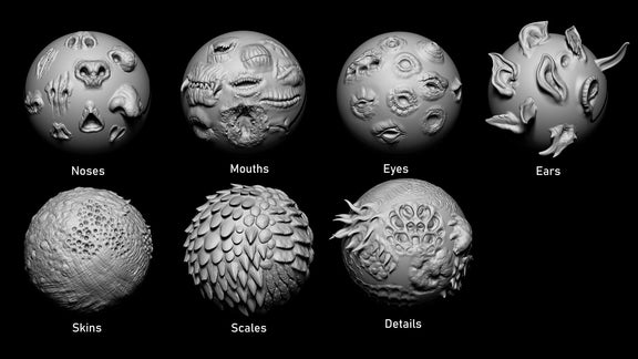 Zbrush + Blender - 100 Creature Brush Mega Pack – S3ART Store