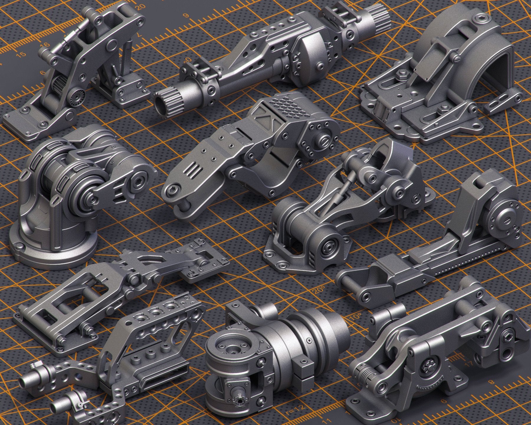 Mega Pack Sci-Fi Hard Surface KITBASH 400 DETAILS