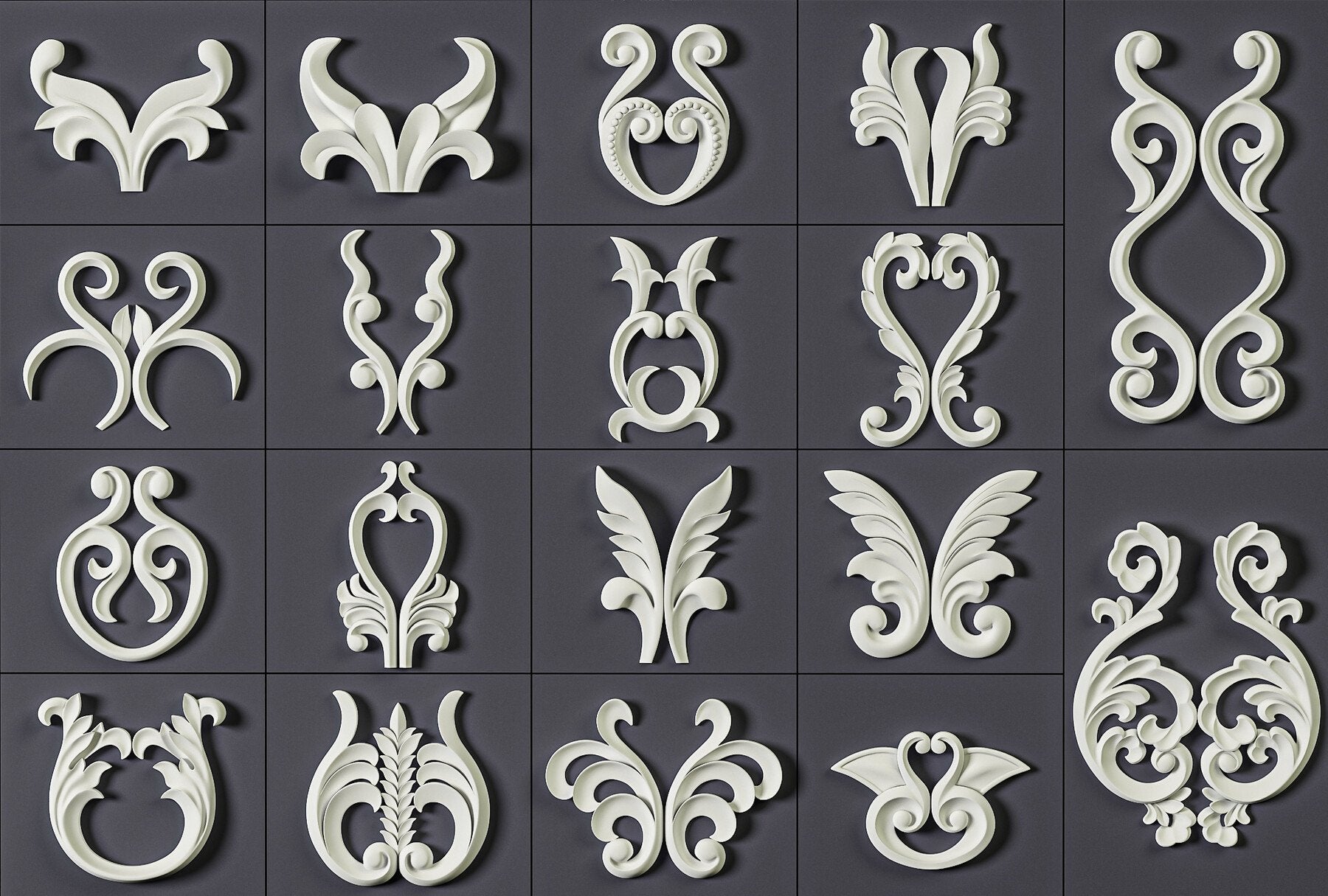 160 Ornament Brushes, 4K Alphas and 3D Models, Vol.03