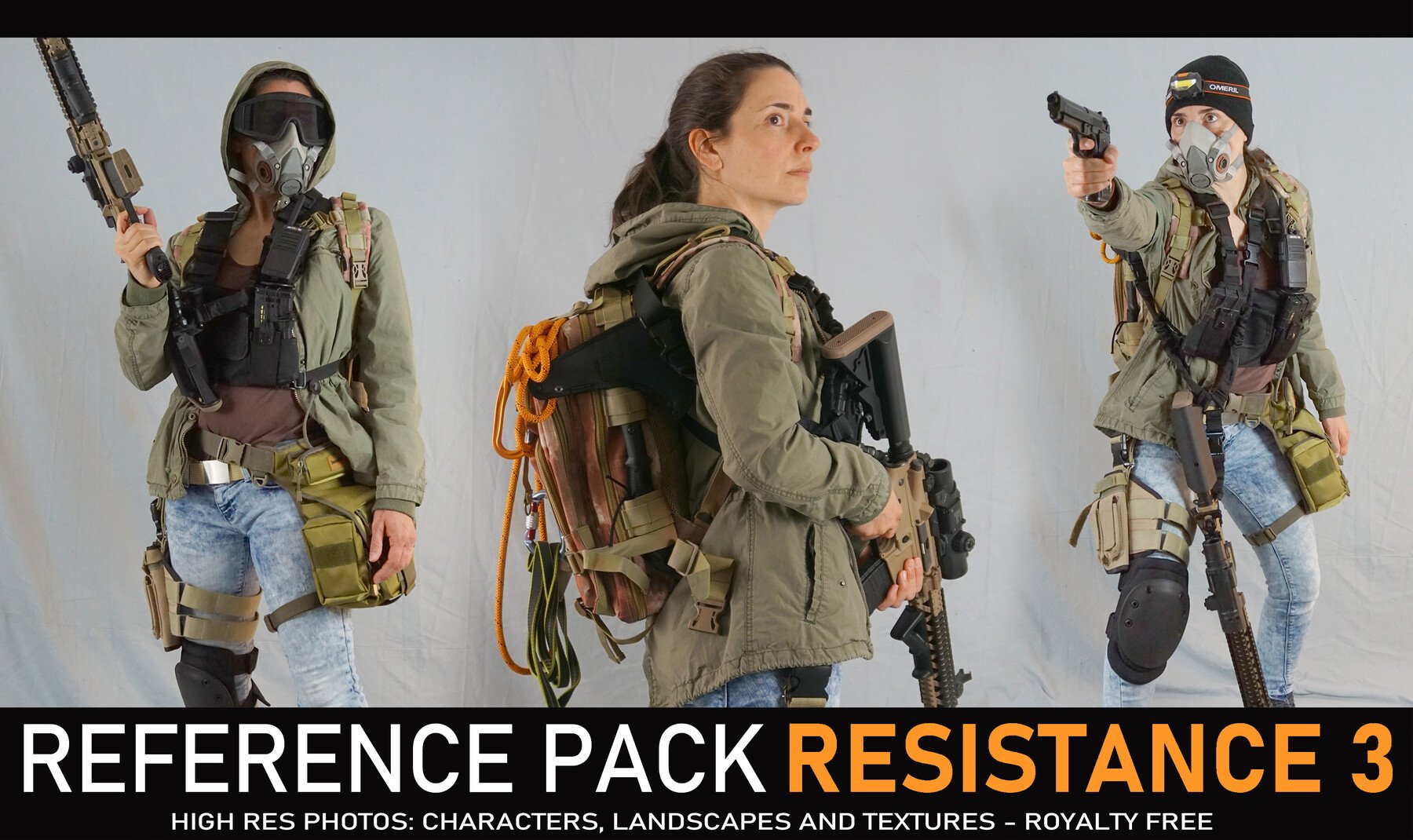 Resistance 3 - 590+ Reference pictures including 360° Turnarounds and outfit variations