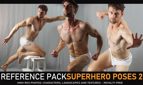 Superhero Poses 2 300+ Reference pictures including 360° Turnarounds