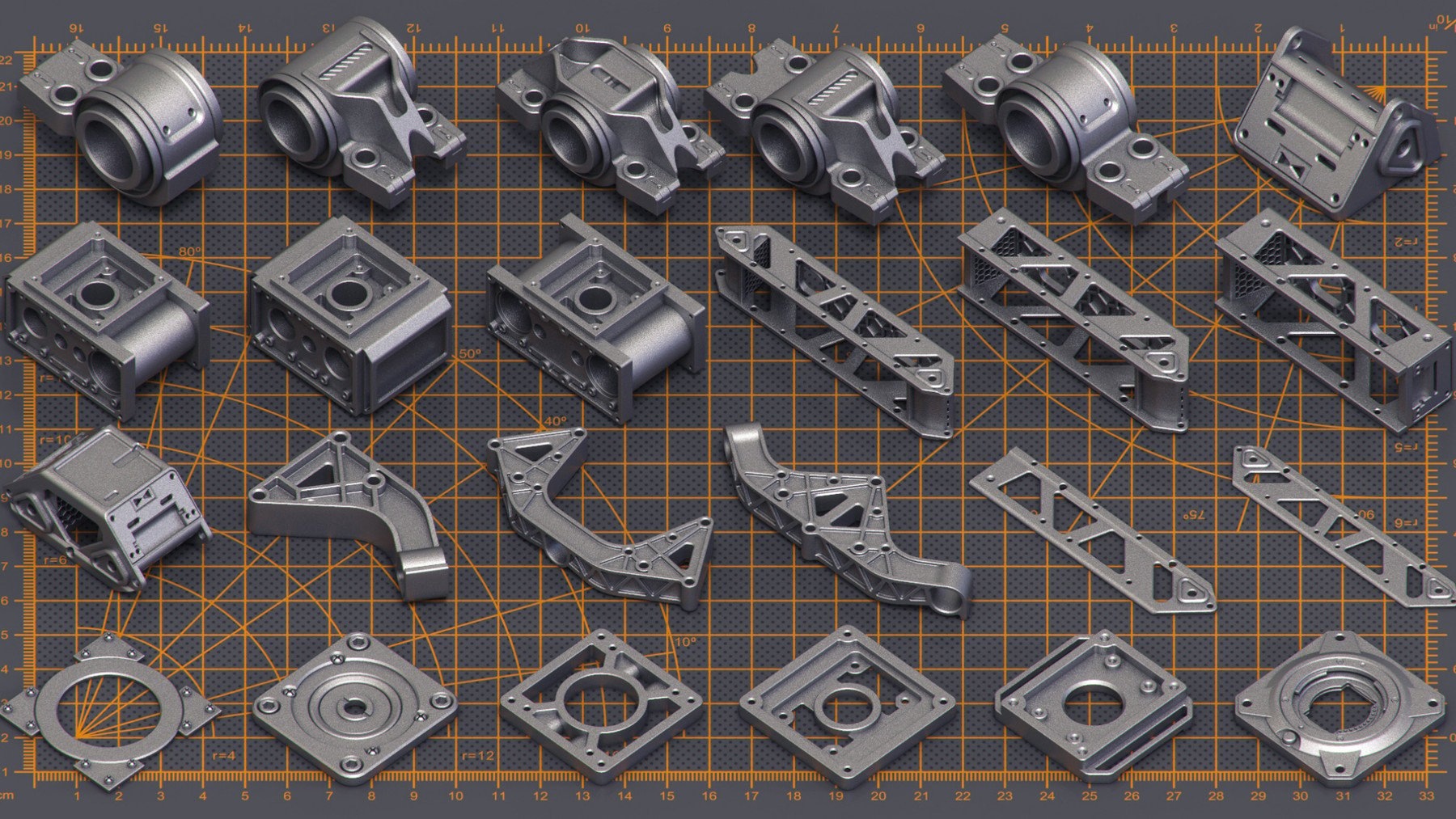 Mega Pack Sci-Fi Hard Surface KITBASH 400 DETAILS