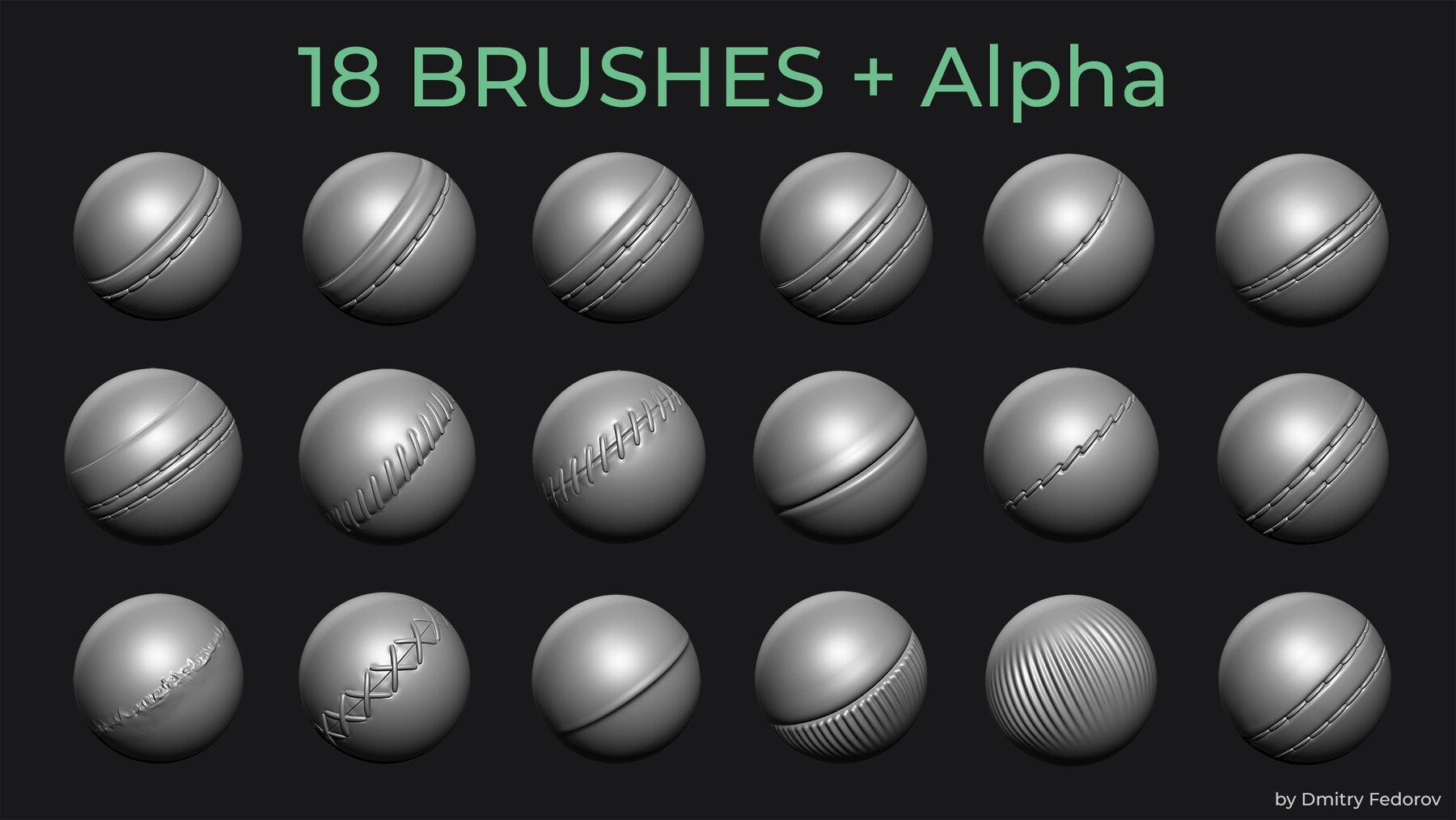 18 fabric brushes for Zbrush / Stitch / seam / cloth / +alpha