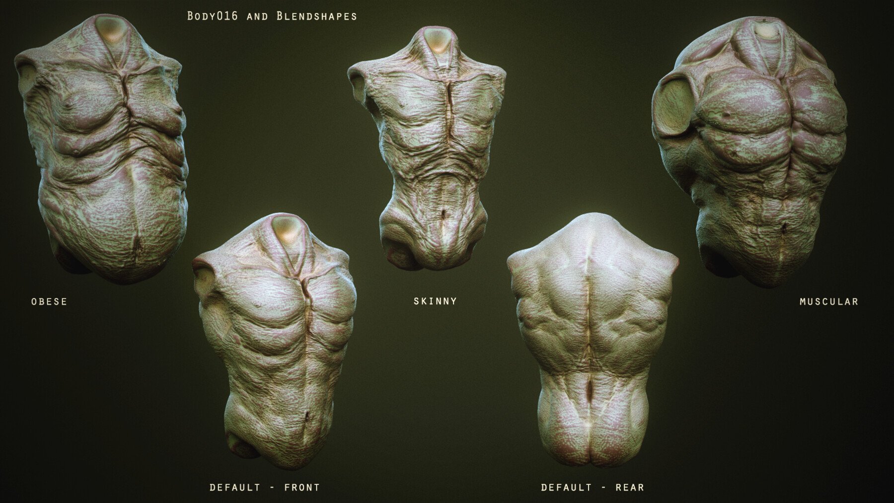 DEMON part 2: 43 Torsos with Blendshapes