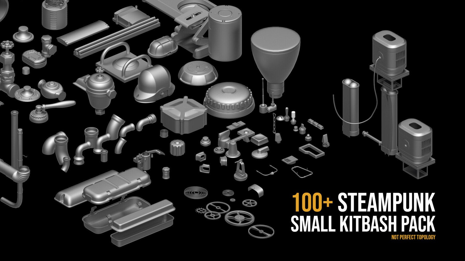 100+ Steampunk small Kitbash pack Vol 2