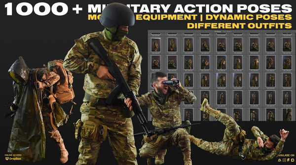 1000+ Military Action POSES, Modern equipment, Dynamic poses | Different Outfits