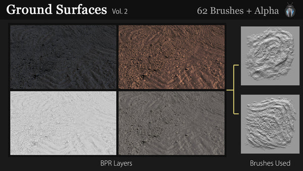 Ground Surfaces Vol.2 4K Brushes and Alpha Pack