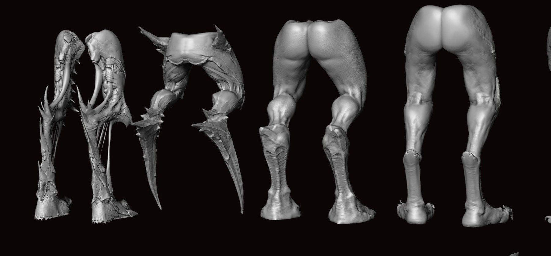 LEGS - 33 Character & Creature legs Zbrush Insertmesh Brush