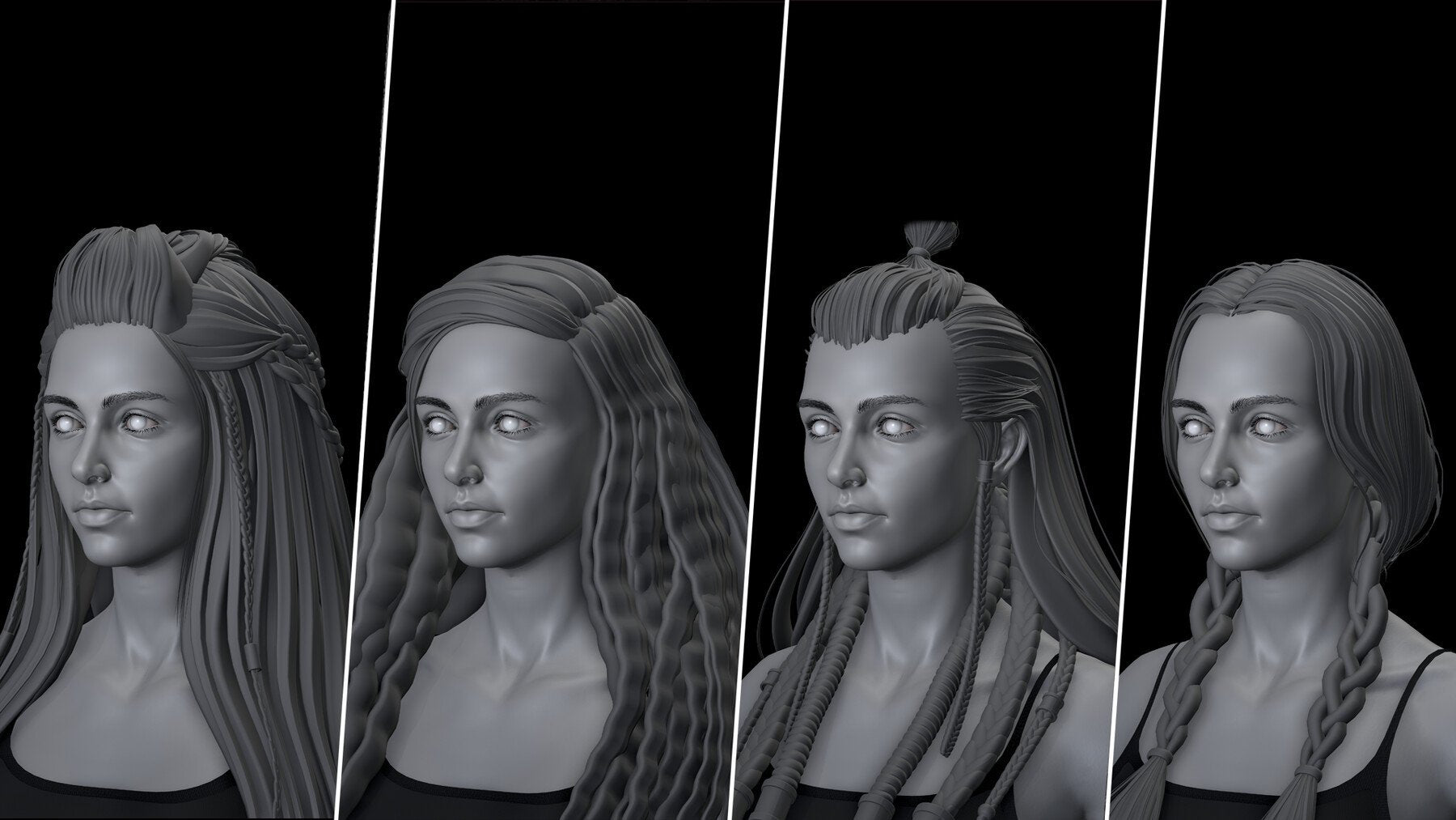 40 Stylized 3d Hair Models