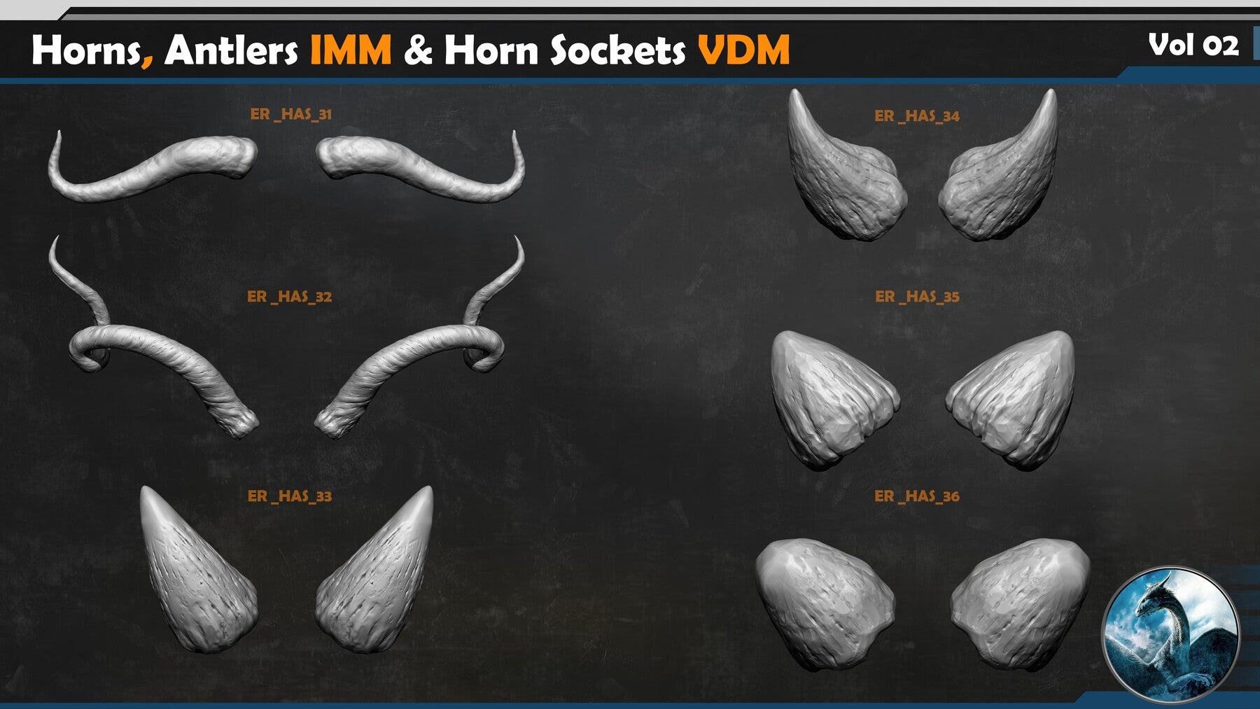 Horns and Antlers IMM & Horn Sockets VDM Vol 02