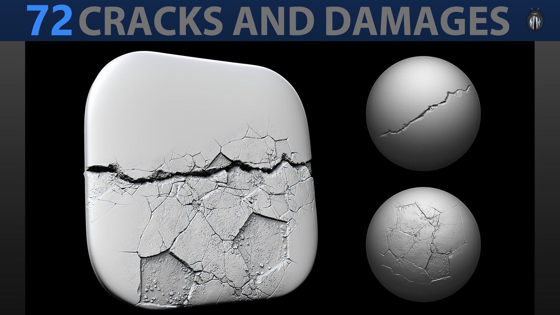 Cracks And Damages 4K Brushes and Alpha Pack