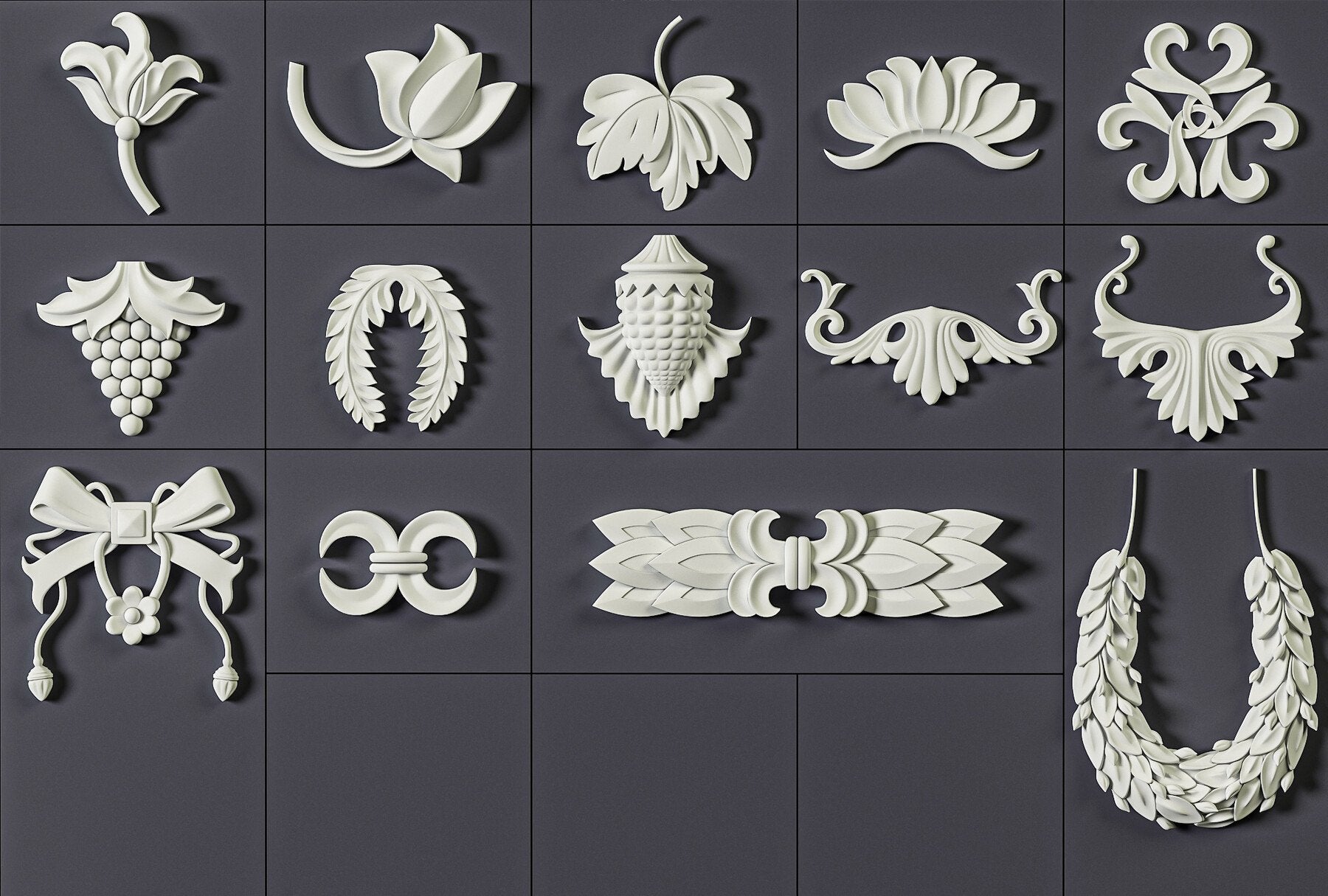 160 Ornament Brushes, 4K Alphas and 3D Models, Vol.03