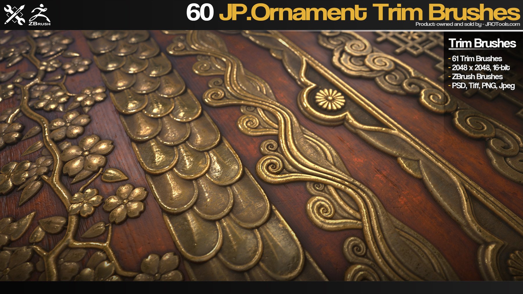 ZBrush/SP - JP.Ornament Alpha/Trim/Tile Collection