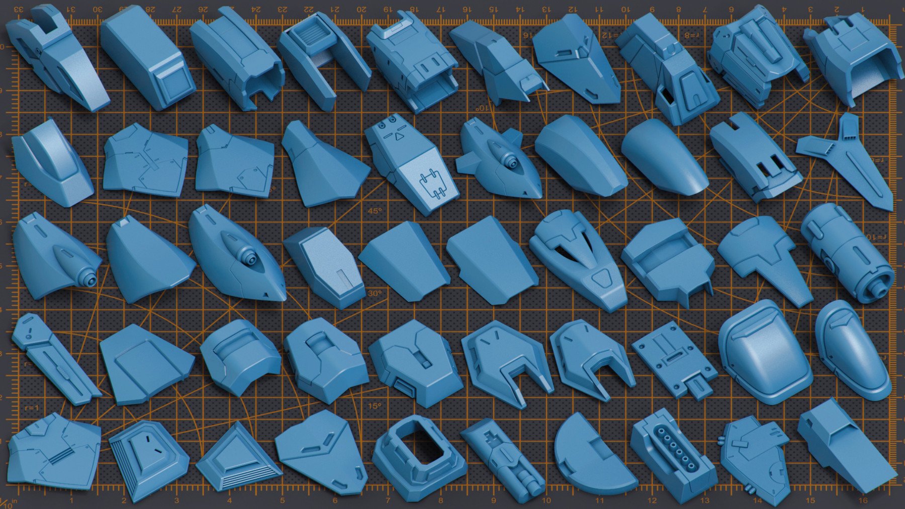 Mega Pack Sci-Fi Hard Surface KITBASH 500 DETAILS