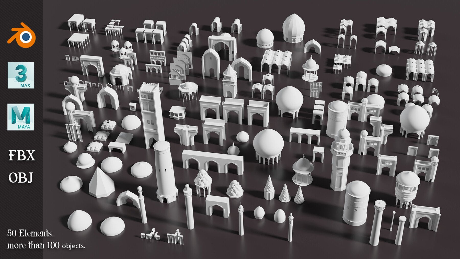 50 Architecture Elements KitBash