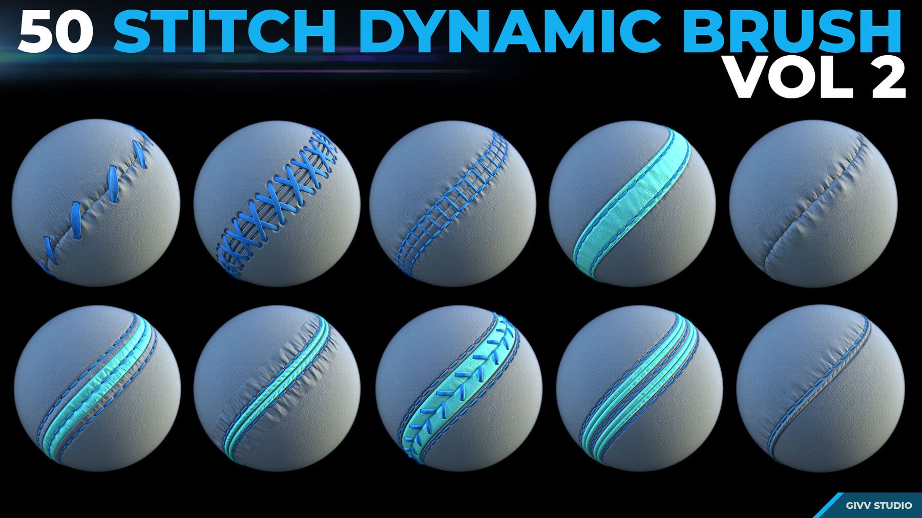 Dynamic Brush - Stitches and Seam VOL 2 (.sbsar) + (.png alpha included)