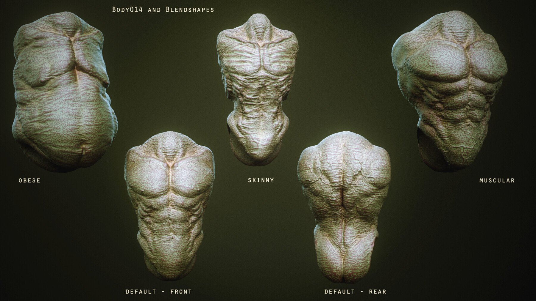 DEMON part 2: 43 Torsos with Blendshapes