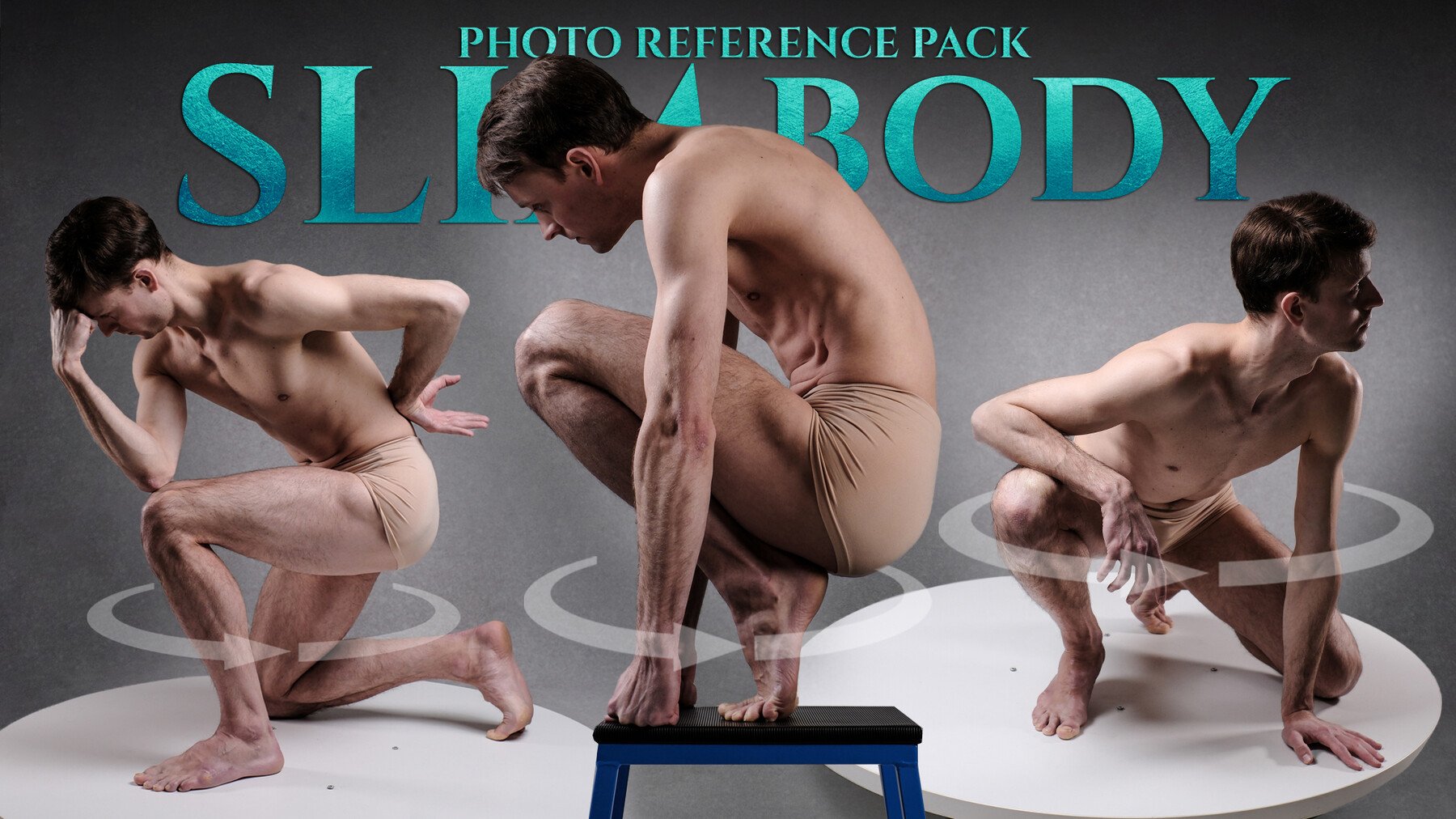 A Slim Male Body - Photo reference pack for artists 792 JPEGs