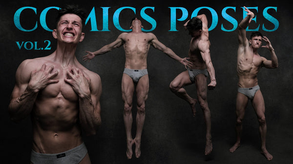 (A) Comics Poses vol. 2 - Reference Photo Pack For Artists 640 JPEGs