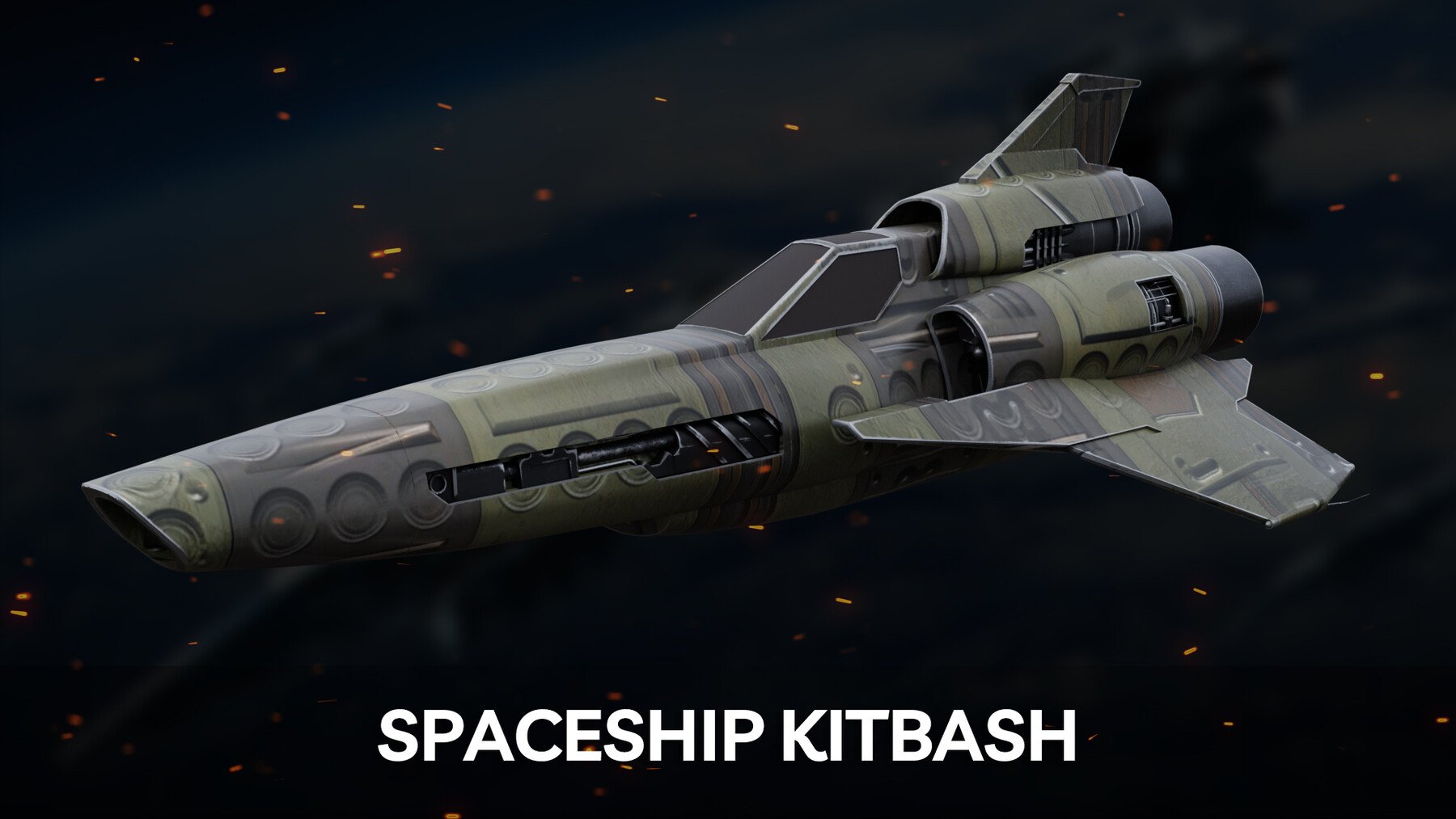 34 Spaceships Kitbash + Texture & UV's For Concept Art And Game