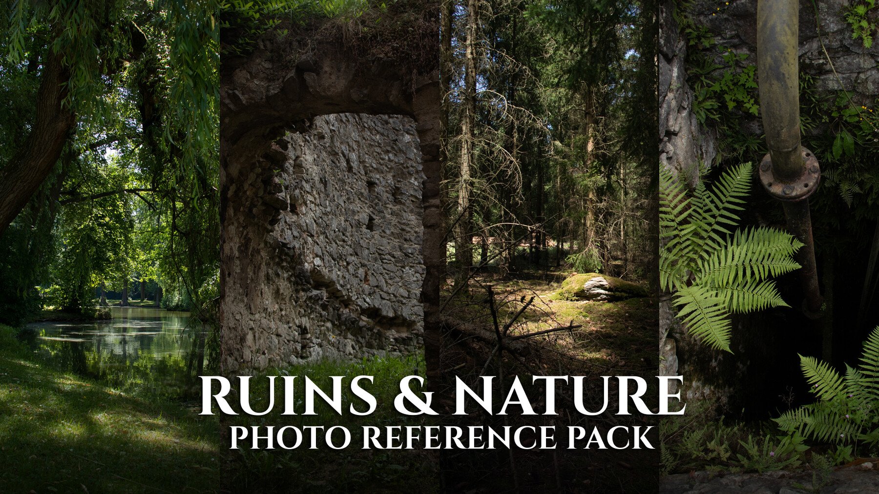 Ruins & Nature-Photo Reference Pack For Artists 326 JPEGs