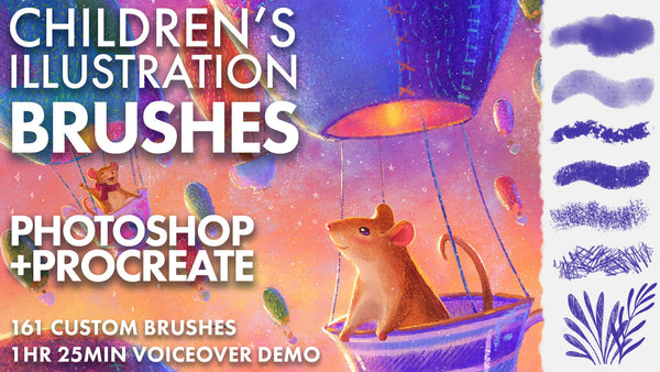 Children's Illustration Brushes for Photoshop and Procreate