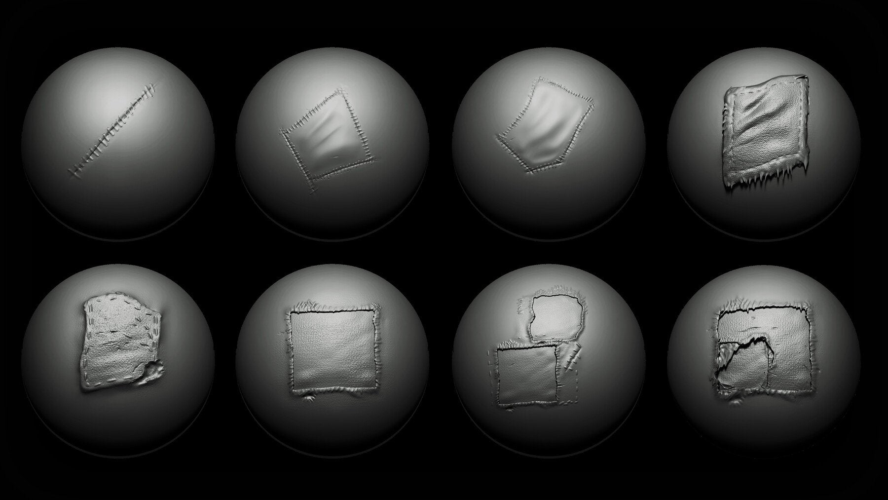 Zbrush + Blender - 40 Cloth Damage Brushes