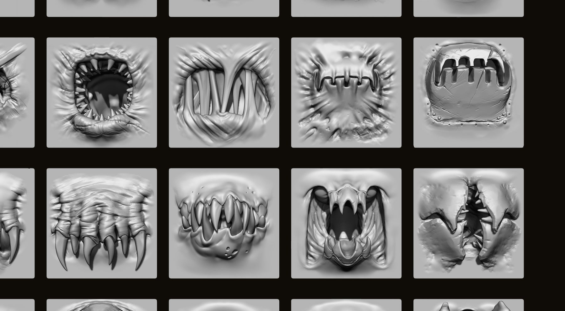 MOUTHS - 40 ZBrush VDMs + 5 bonus variations